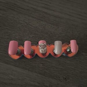 Pink and White Nail Art Set